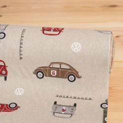Tyg med Folkabubblor - VW beetle racing