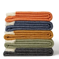 Ullpläd Fishbone Cinnamon, 100% Ull, 150x183 cm