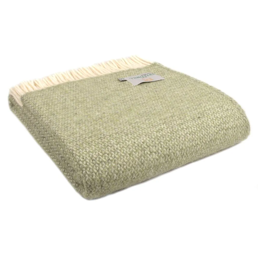 Ullpläd Illusion Green & Grey, 100% Ull, 150x183 cm
