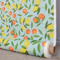 Uteväv Citrus turkos tyg till utemöbler