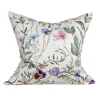 Viola off-white kuddfodral med blomstermönster i sammet 48x48cm