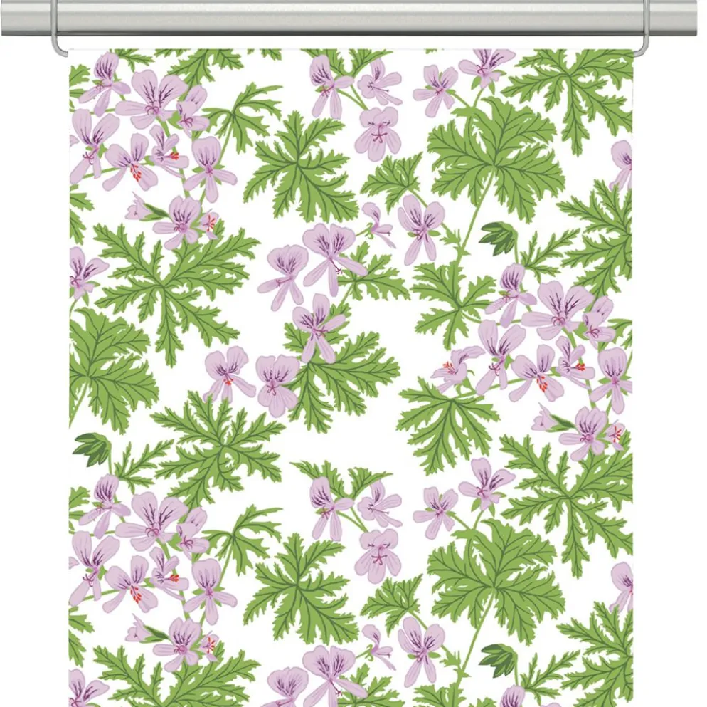 Westerlunds blomma panelgardin – Pelargoner & lantlig charm